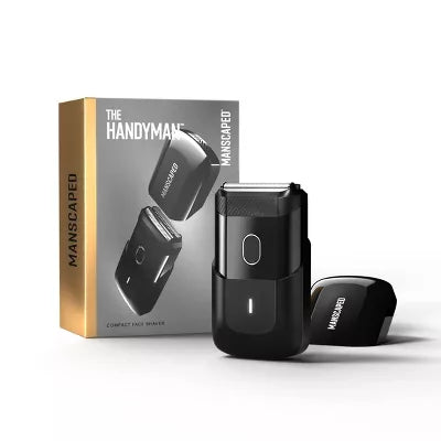 The Handyman Compact Face Shaver, Portable SkinSafe Men's Travel Facial Hair Electric Razor