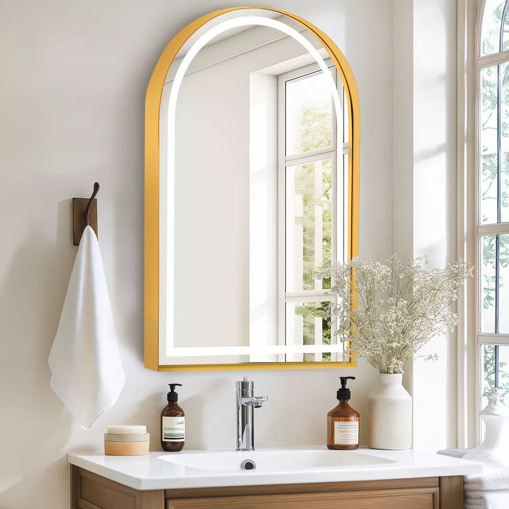 Recessed Framed Medicine Cabinet With LED Mirror