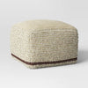 Branchville Square Pouf Cream Boucle - Transitional Style, No Assembly, Cotton & Wool Blend