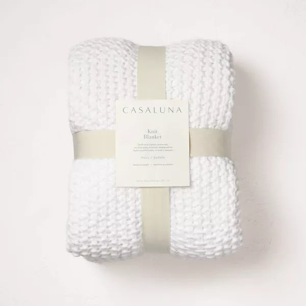 Chunky Knit Bed Blanket Full/Queen