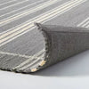 Wool Blend Variegated Stripe Area Rug Dark Gray