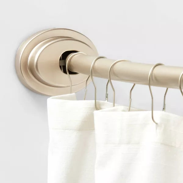 Dual Mount Curved Steel Shower Curtain Rod with Tiered End Cap, final cut