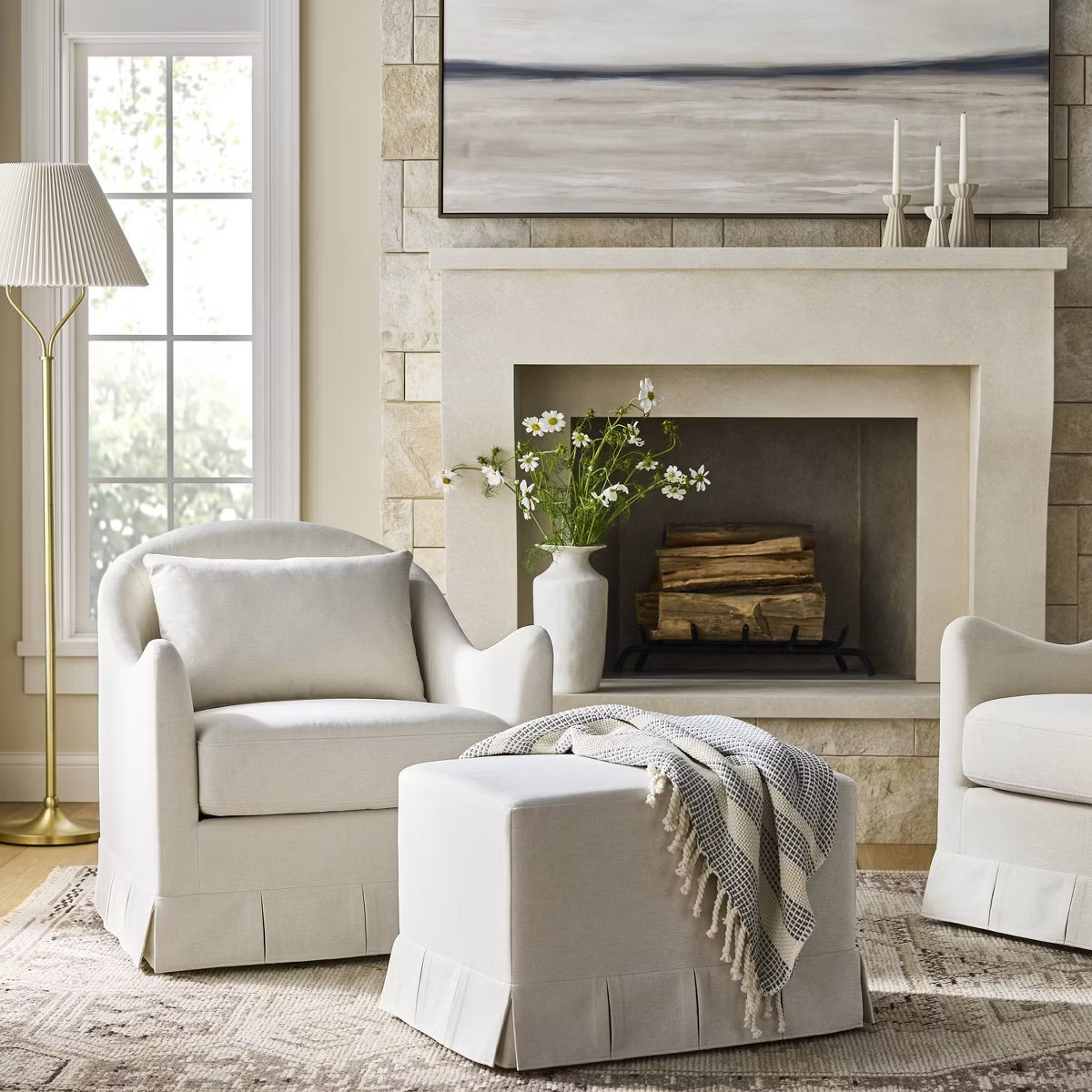 Box Pleat Upholstered Chair - Threshold™ designed with Studio McGee - SHOWROOM ITEM 