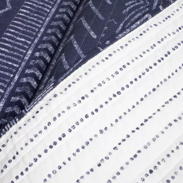 3pc Hygge Geo Reversible Cotton Quilt & Sham Set - King