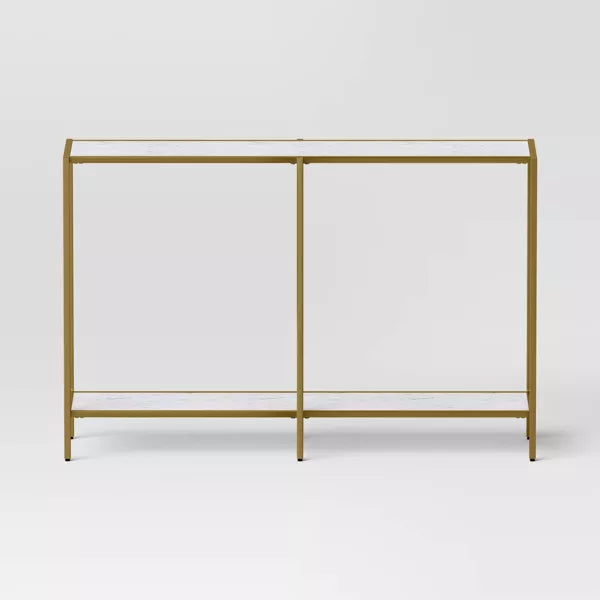 Faux Marble and Metal Console Table Gold, final cut
