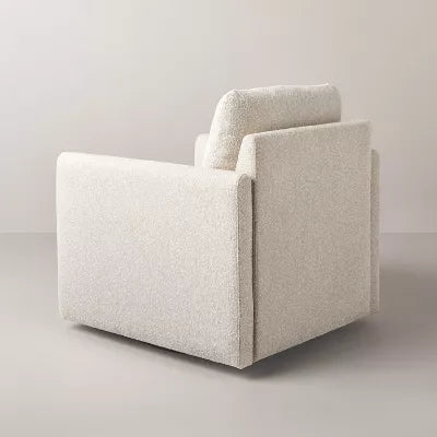 Boucle Upholstered Swivel Arm Chair