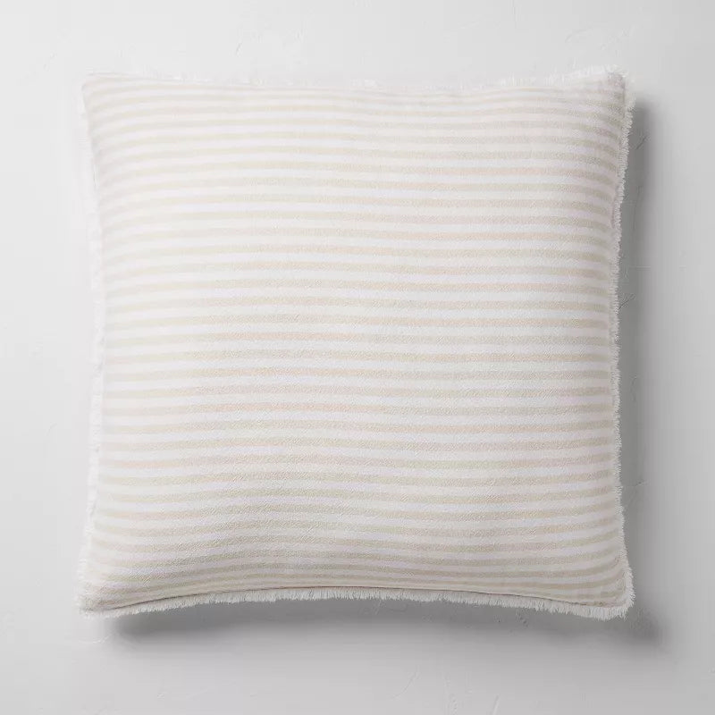 Euro Heavyweight Linen Blend Stripe Throw Pillow
