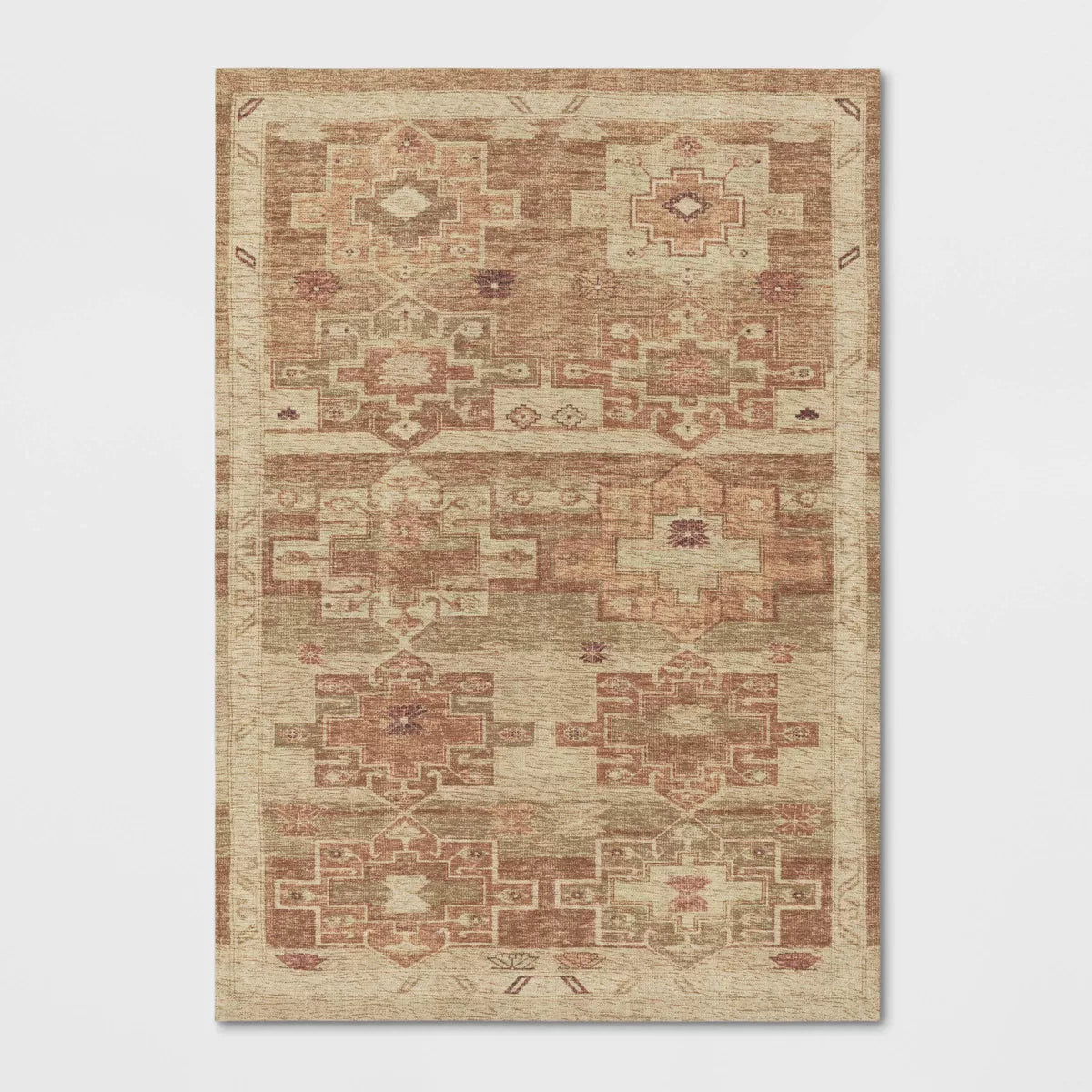 Caravan Geometric Woven Runner Tan 5'x7'