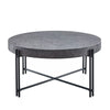 Morgan Round Cocktail Table Gray - Industrial Style, Faux Concrete, Iron Base