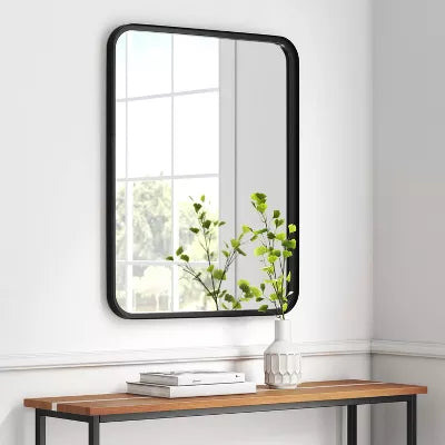 Rectangular Decorative Wall Mirror with Rounded Corners