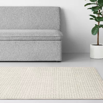 Washable Solid Machine Tufted Rug - 4'x5'6"