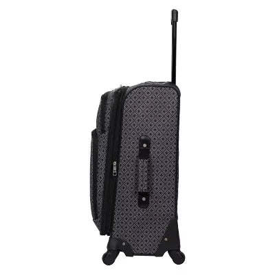 3pc Softside Checked Luggage Set - Gray Geo