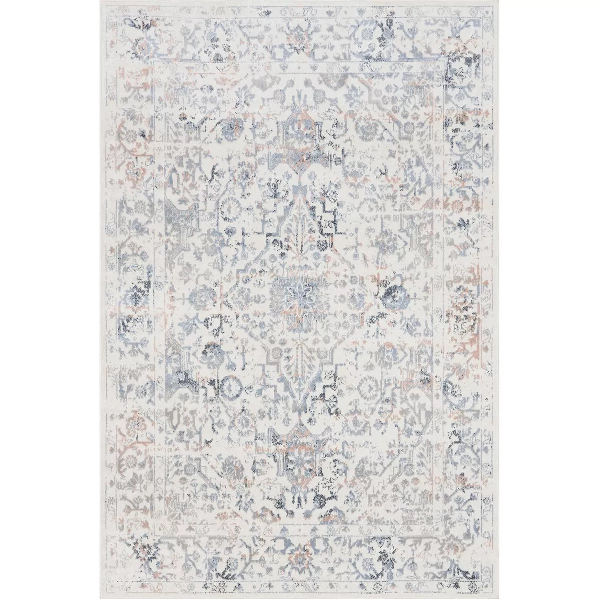 Everlee Faded Persian Machine Washable Indoor Area Rug