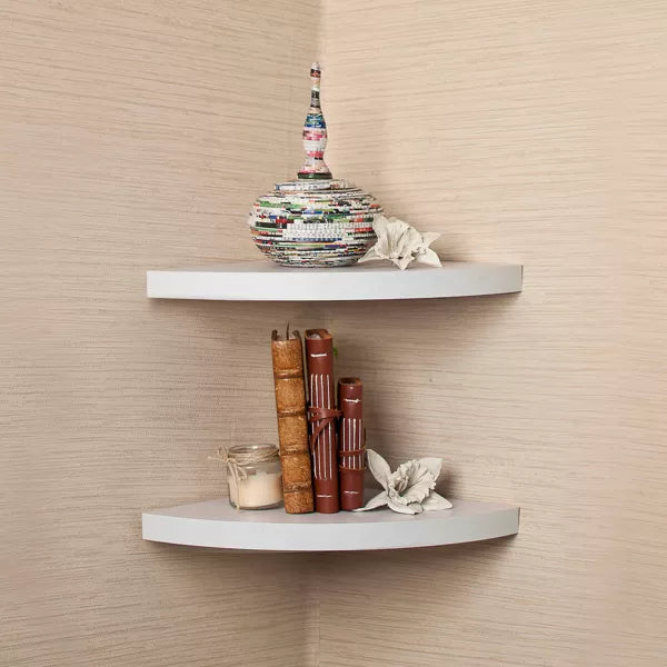 (Set of 2) Radial Floating Corner Shelves