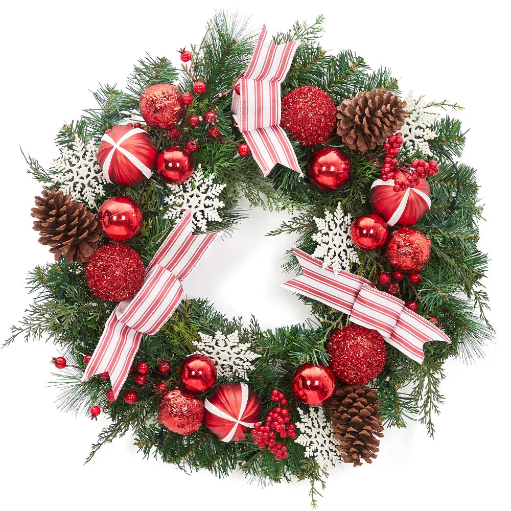 Pre-Lit Christmas Wreath for Front Door, final cut