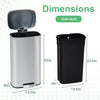 Trash Can Sleek Stainless Steel with Soft-Close Lid and Odor Control Modern Durable & Hygienic