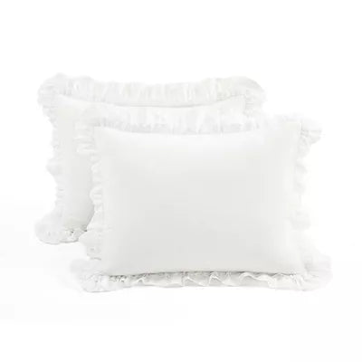 3pc Ella Ruffle Comforter Bedding Set White - King