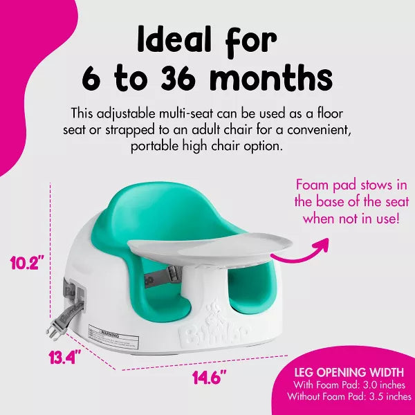 Baby Toddler Adjustable 3in1 Multi Seat High Chair & Booster Seat w/ Removable Tray & Buckle Strap for Toddlers 1 to 3 (1-Piece)