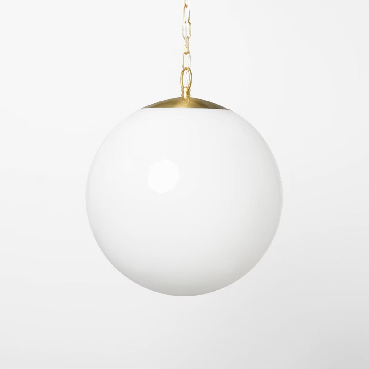 Milk Glass Ceiling Pendant Brass