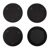(Set of 4) Round Wood Framed Bird Wall Art Set Black and Ivory