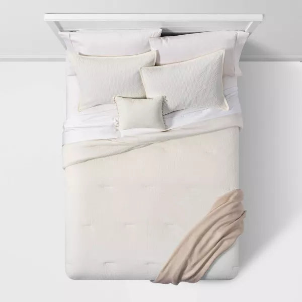 5pc Solid Textured Comforter Set - King