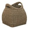 Basket with Handles Seagrass: Handwoven Round Storage, Brown Decorative Wicker