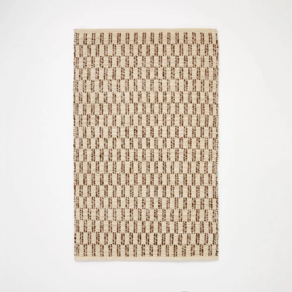 Checkered Stripe Rug Brown - Threshold™