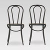 1-Piece Emery Metal Bistro Chair Matte Black - Steel Frame, No Assembly, Curved Back