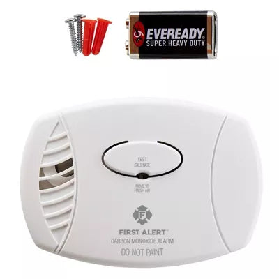 2pk Battery Powered Carbon Monoxide Detector: Best CO Detector, 9-Volt Alkaline Battery Included