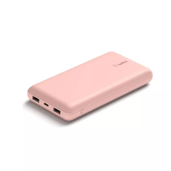 20000mAh Power Bank 15W USB-C + 2 12W USB-A - Rose Gold