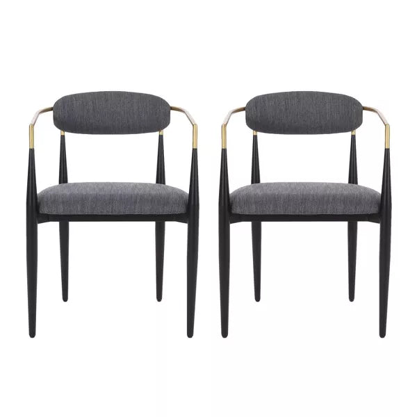 Set of 2 Elmore Iron Upholstered Dining Chairs SHOWROOM ITEM