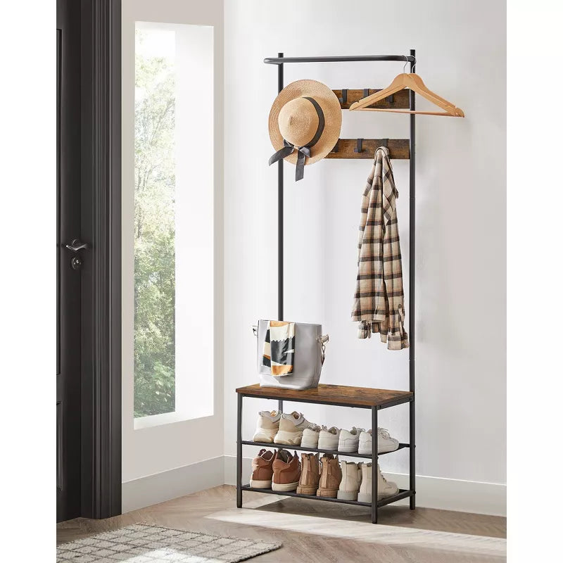 Hall Tree with Bench and Shoe Storage