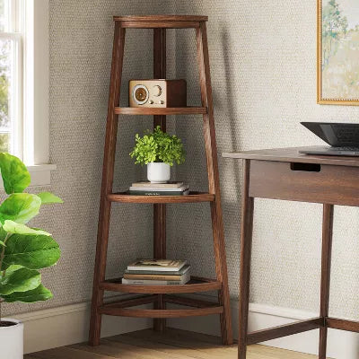 Haverhill Corner Accent Shelf Brown