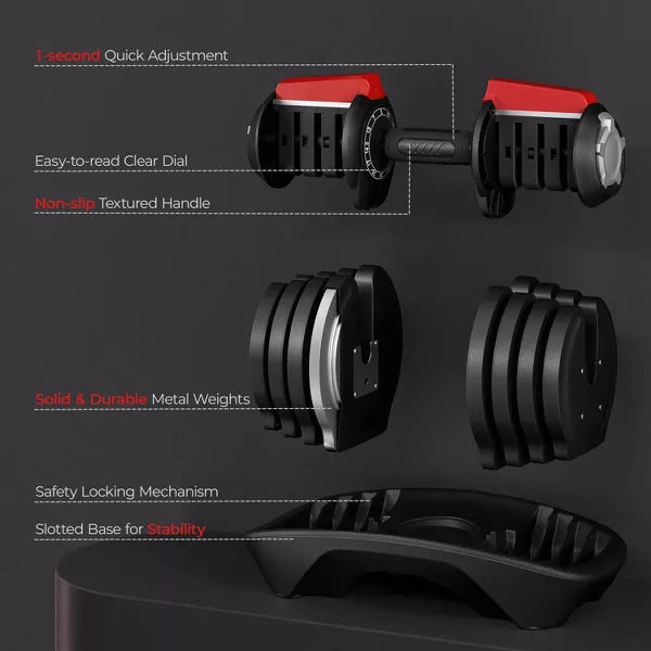 1-Piece Quick-adjust Dumbbell for Home Gym