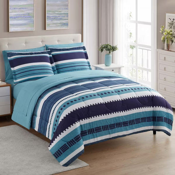 7pc Marino Bed-in-A-Bag Printed Comforter Set - Queen