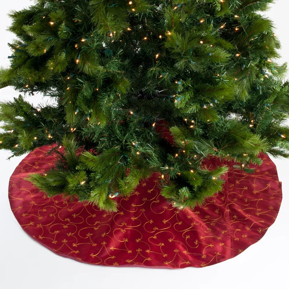 Embroidered Design Christmas Tree Skirt final cut
