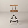 2pk Industrial Wood & Steel Adjustable Counter Stools - Aged Oak/Black