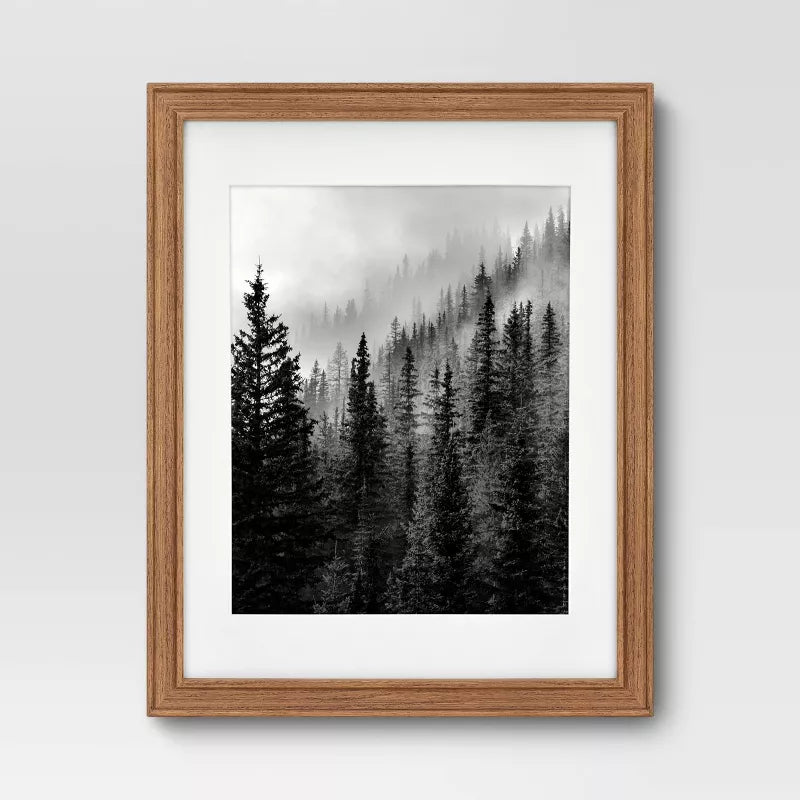 Wood Matted Wall Frame Midtone Woodgrain