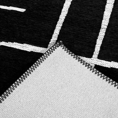 Abstract Lines Outdoor Area Rug Black - 7'10"x10'