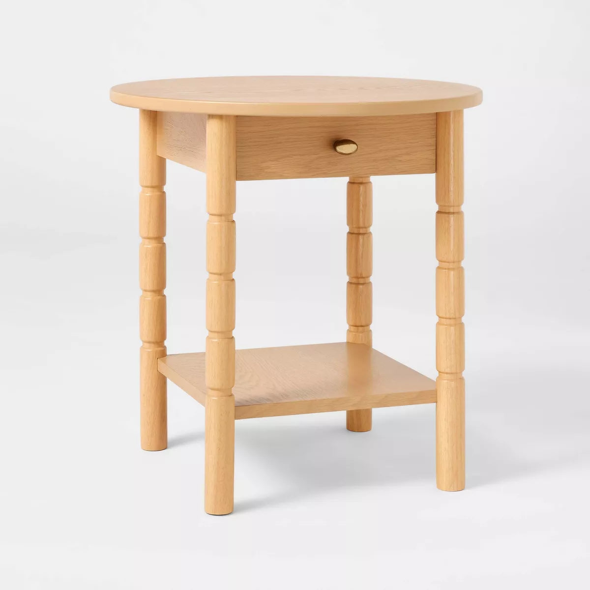 Modern Turned Wooden Accent Table SHOWROOM ITEM