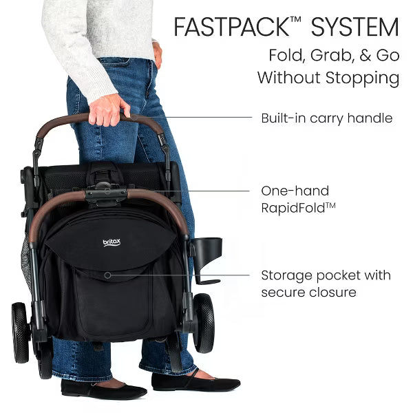 Compact Stroller, Lightweight Fold-and-Go Design - Raven Black