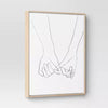 (Set of 2) Hands Framed Canvas - Modern Wall Art, Vertical Orientation, Sawtooth Back