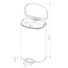 D Shape Step Trash Can - Stainless Steel, 13 Gallon, Kitchen Garbage Can, Smooth Finish, Indoor Use