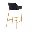 Set of 2 Daniella Metal/Velvet Barstools