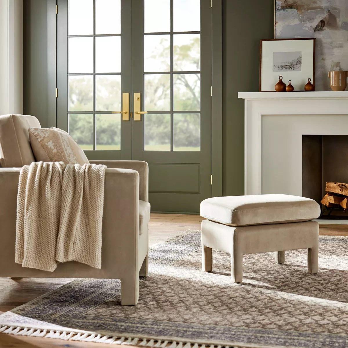 Bellfield Fully Upholstered Ottoman - Threshold - SHOWROOM ITEM 