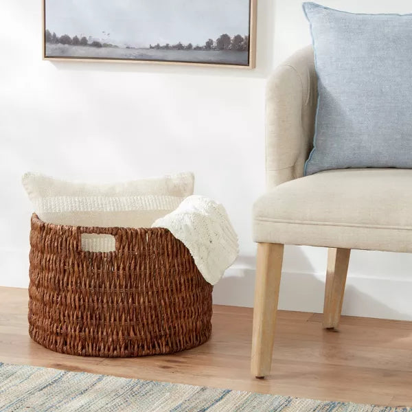 Woven Banana Bark Floor Basket