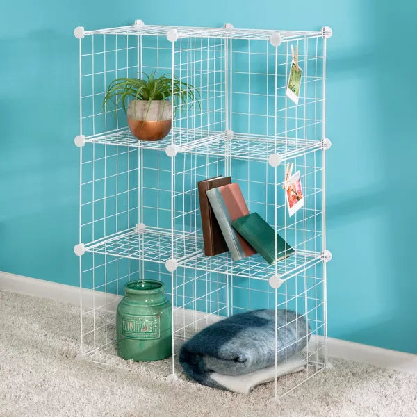6 Cube Storage Set White