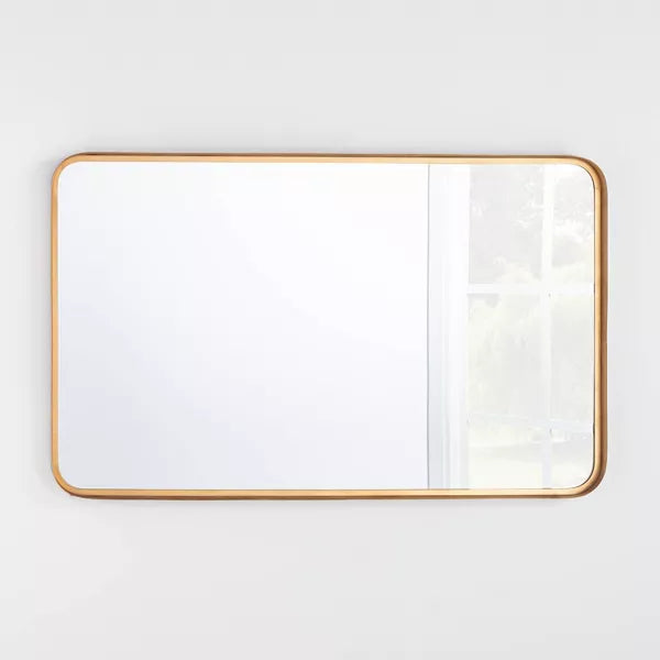 Rectangular Decorative Mirror with Rounded Corners