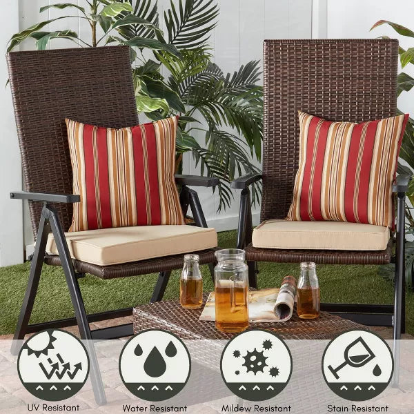 2pc Garden Square Outdoor Chair Pad