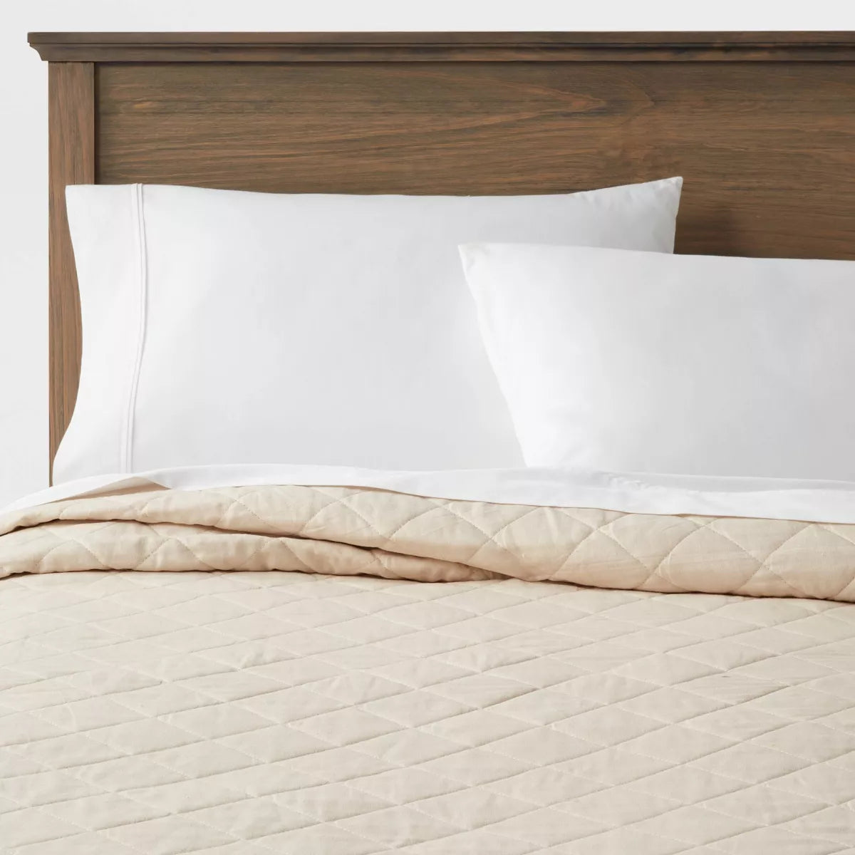 Diamond Stitch Cotton Linen Quilt King
